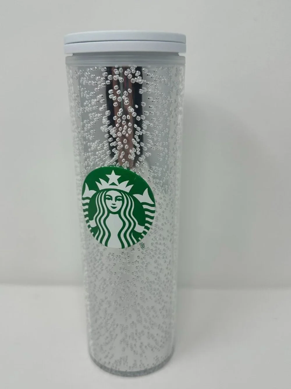 GUC Starbucks Holiday 2020 Silver Bubble Champagne Travel Tumbler 16oz Acrylic